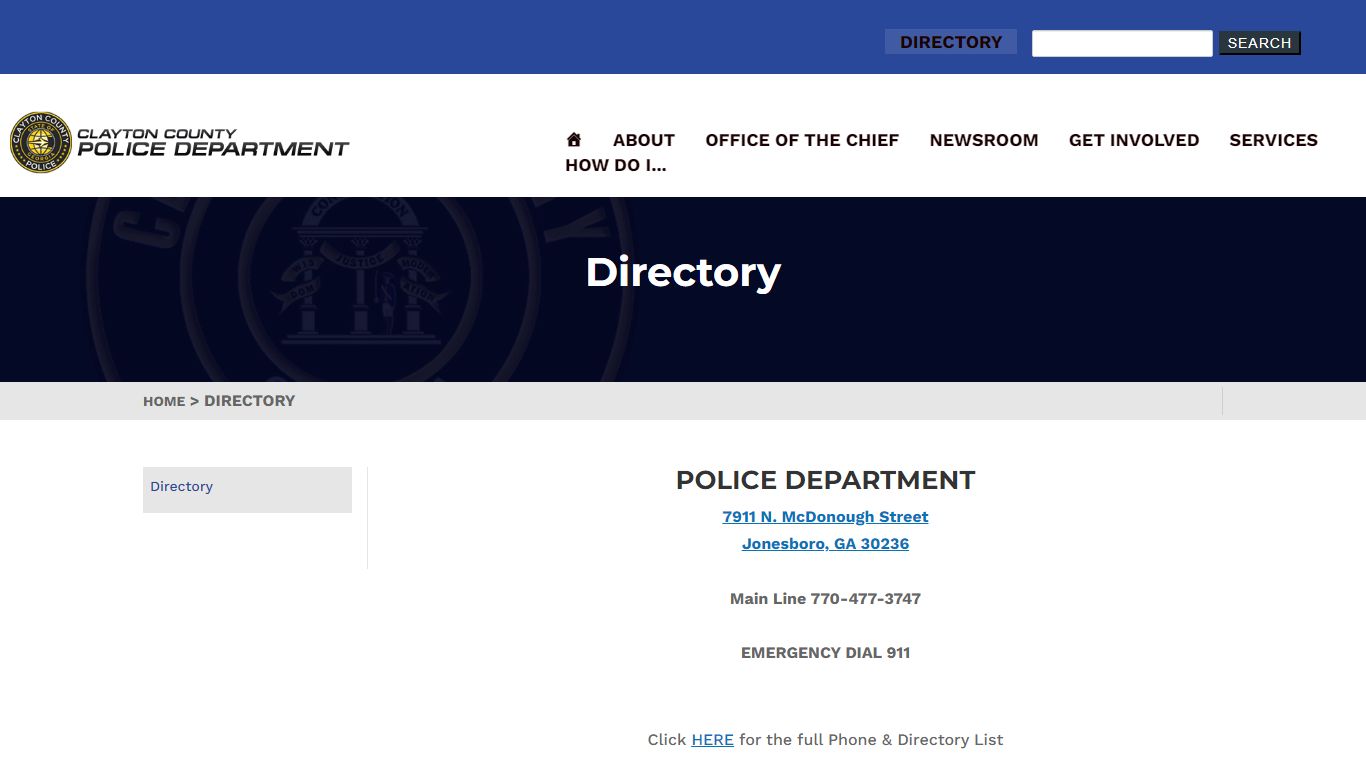 Clayton County, Georgia Police Department Official Website